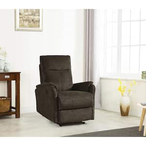 Tans Motorized Upholstered Modern Recliner Chair in Dark Brown