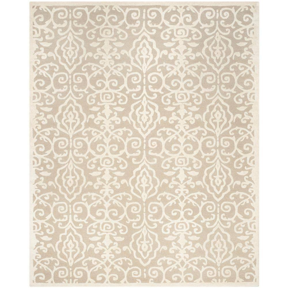 Handmade Tufted Floral Wool 8' x 10' Rectangular Rug