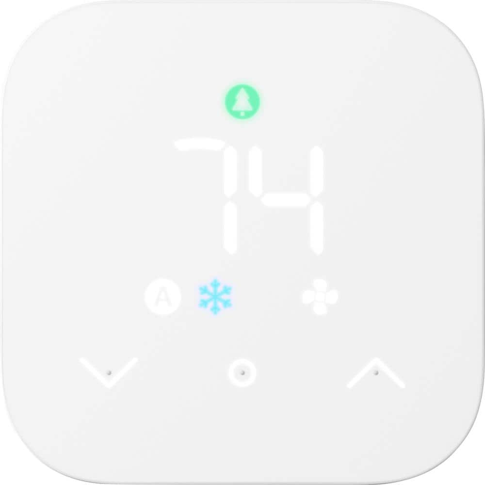 Amazon Smart Thermostat, Programmable Wi-Fi Thermostat Works with Alexa White -  6370656