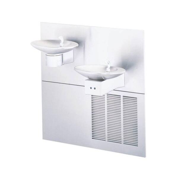 Halsey Taylor OVL-II Refrigerated Bi-Level Wall Mounted Drinking Fountain in Stainless Steel with Sensor Activation