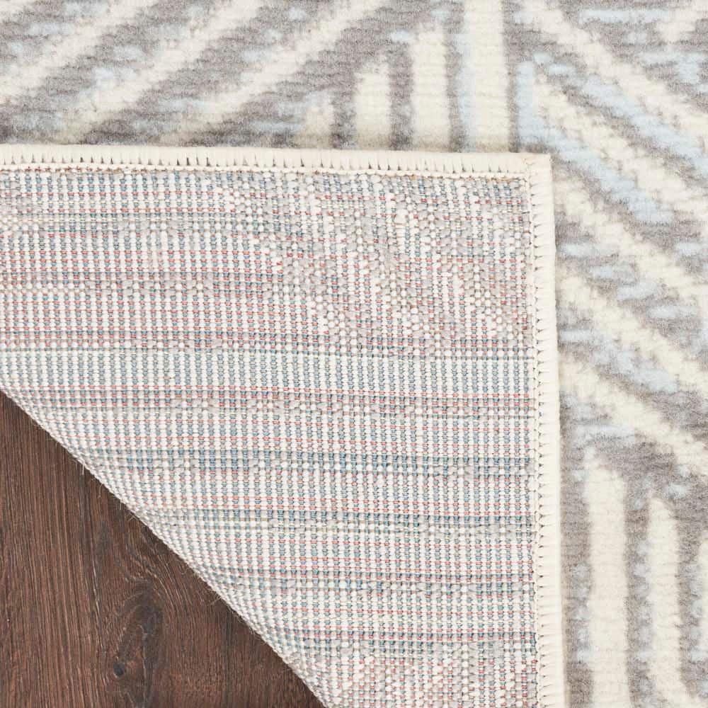 Grafix Gray Geometric 2' x 4' Synthetic Area Rug