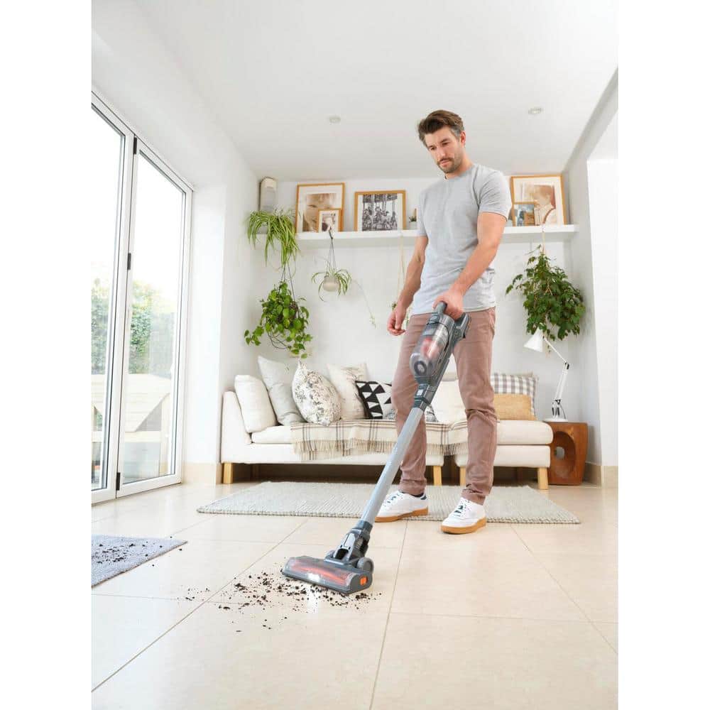 Gray Convertible Bagless Cordless Stick Vacuum with LED Lights