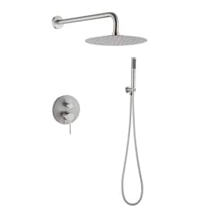 Single Handle 2 -Spray Shower Faucet 2 GPM with Pressure Balance in. Brushed Nickel