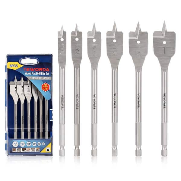 Carbon Steel Spade Drill Bit Set (6-Piece)