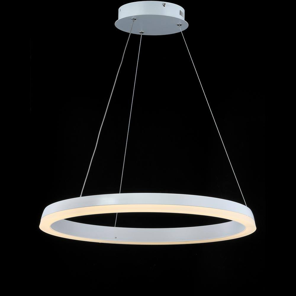 Baxter 72" Adjustable Matte White Aluminum LED Hoop Pendant Light
