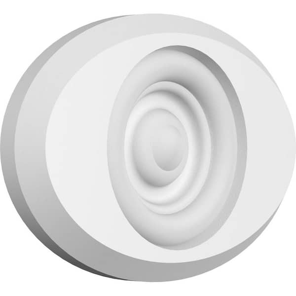 Ekena Millwork 1/2 in. x 5 in. x 3 1/4 in. Standard Dalton Bullseye Rosette with Beveled Edge Moulding