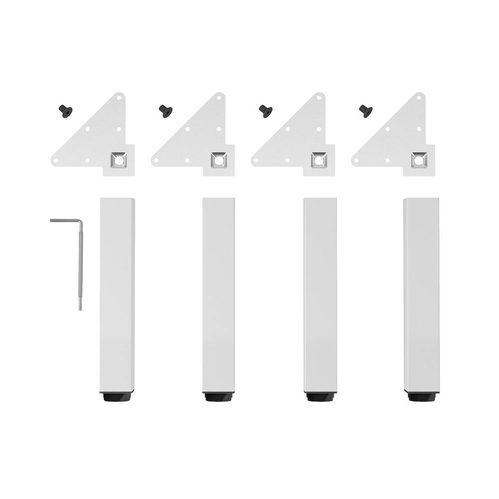 Adjustable Black Steel Square Furniture Legs Set of 4