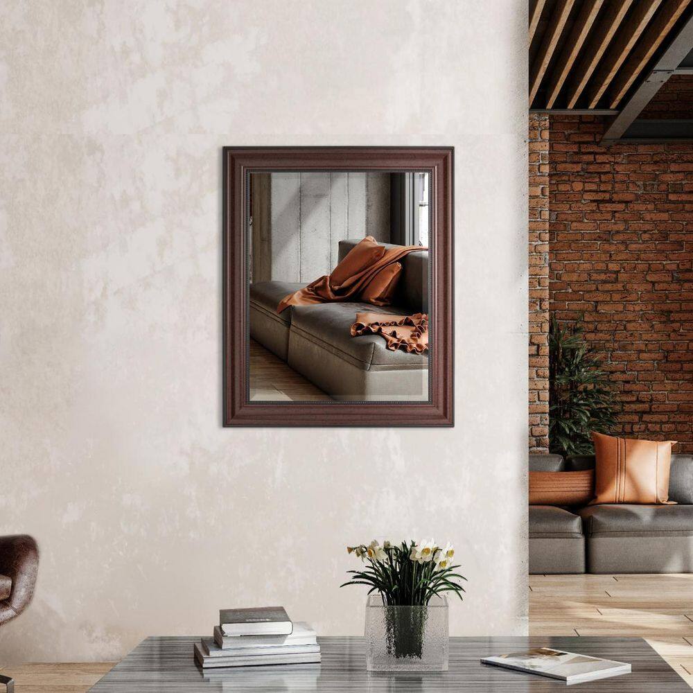Colonial Love Deep Cherry 28" x 34" Rectangular Wall Mirror