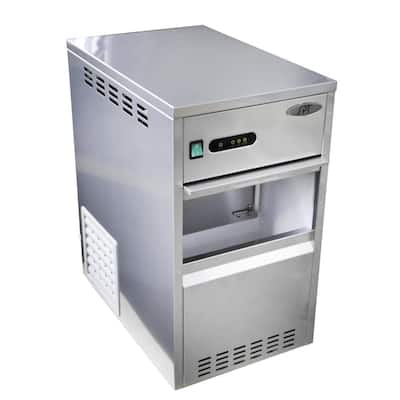 88 lb. Freestanding Flake Ice Maker in Stainless Steel