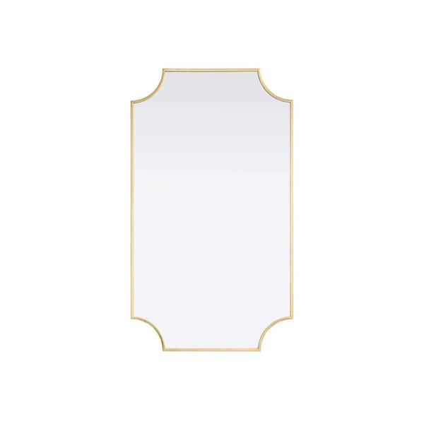 Brass 24 in. W x 42 in. H Rectangle Wall Mirror