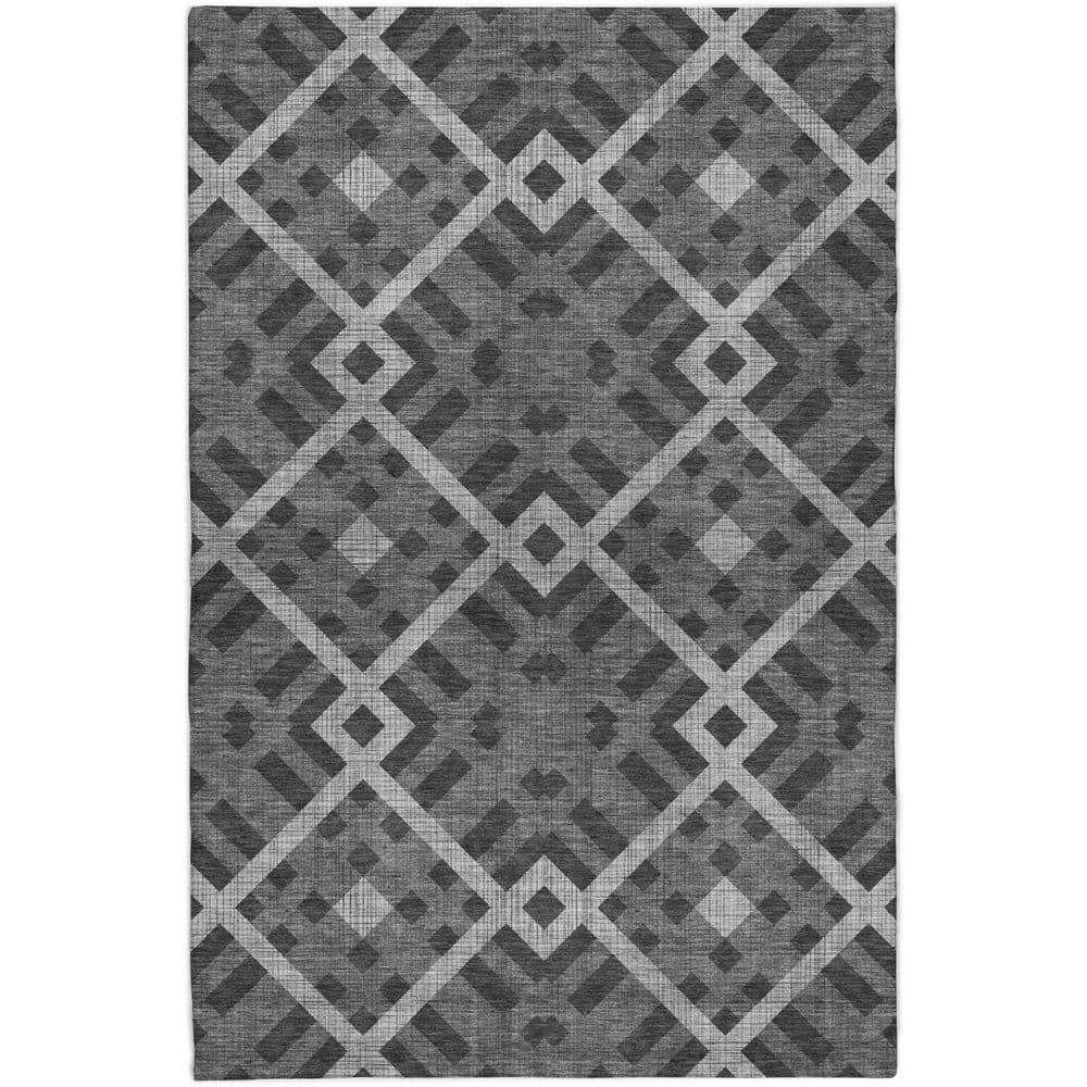 Dream Shag Premium Machine Washable Abstract ADS616 Charcoal 8 ft. x 10 ft. Area Rug price history on PriceWatchPro