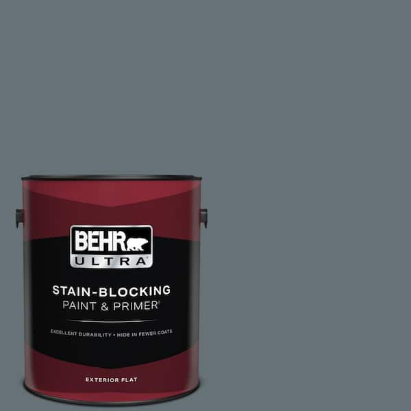 BEHR ULTRA 1 gal. #ECC-22-3 Rain Shadow Flat Exterior Paint & Primer