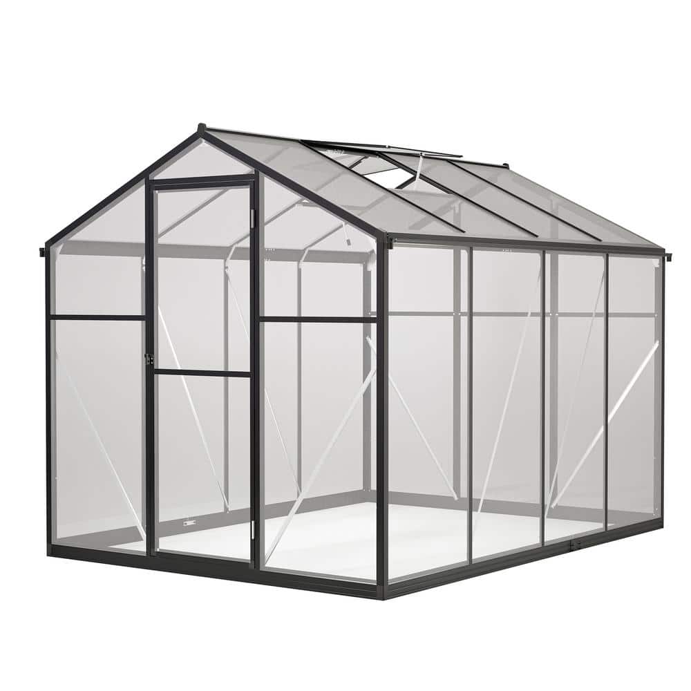 74.65 in. W x 100.12 in. D x 80.43 in. H Aluminum Black Greenhouse for Outdoors with Quick Setup Structure and Roof Vent price history on PriceWatchPro