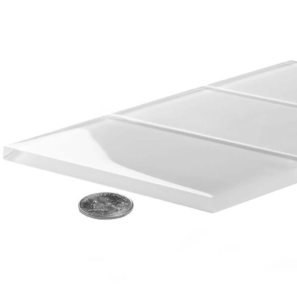 White Matte Glass Subway Wall Tile 3x6 Inch Pack
