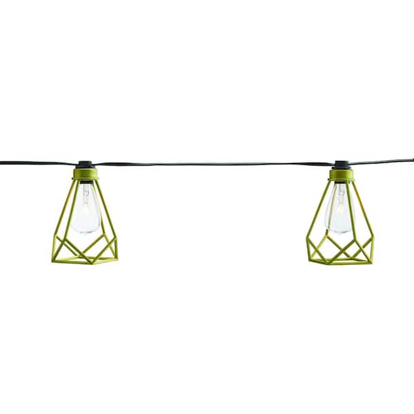 10-Light 10 ft. Indoor/Outdoor Plug-In Incandescent Gold Cage String Light