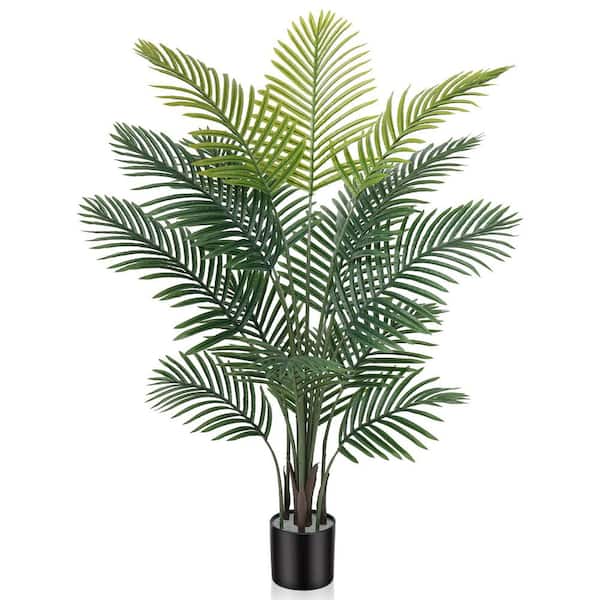 6ft Artificial Palm Tree with Realistic Trunks Fake Plant Artificial Areca Palm Plant for Indoor Outdoor Modern Decor