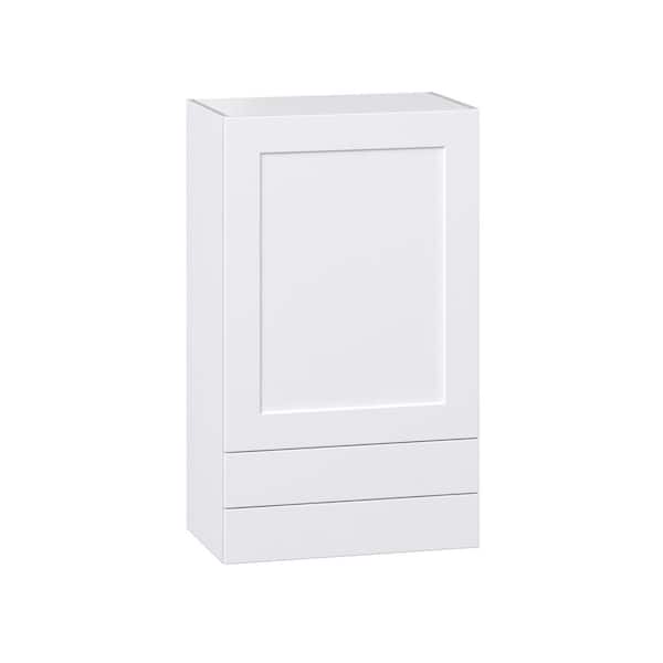 J COLLECTION Roseland 24 in. W x 14 in. D x 40 in. H Assembled Shaker Wall Kitchen Cabinet in Warm White with 2 Drawers