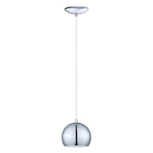 Petto 6 in. W x 59 in. H  1-Light Chrome Mini Pendant Light with Metal Shade