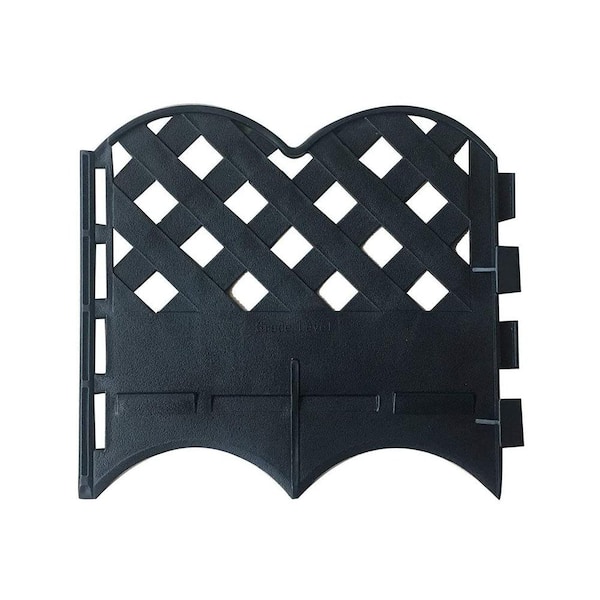 Abba Patio 6.4 in. x 5.7 in. Black Recycled Plastic Garden Fence