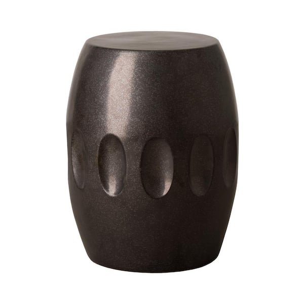 Emissary Orion 18 in. H Gunmetal Round Ceramic Garden Stool