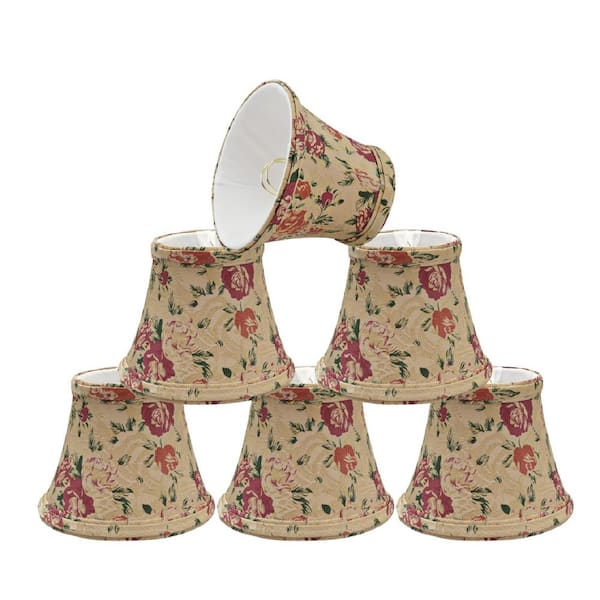 5 in. x 4 in. Floral Print Bell Lamp Shade (6-Pack)