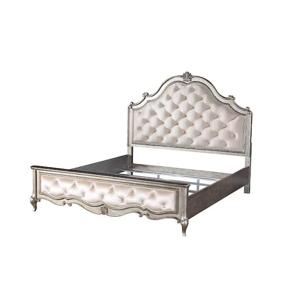 Acme Furniture Esteban Beige Wood Frame King Platform Bed