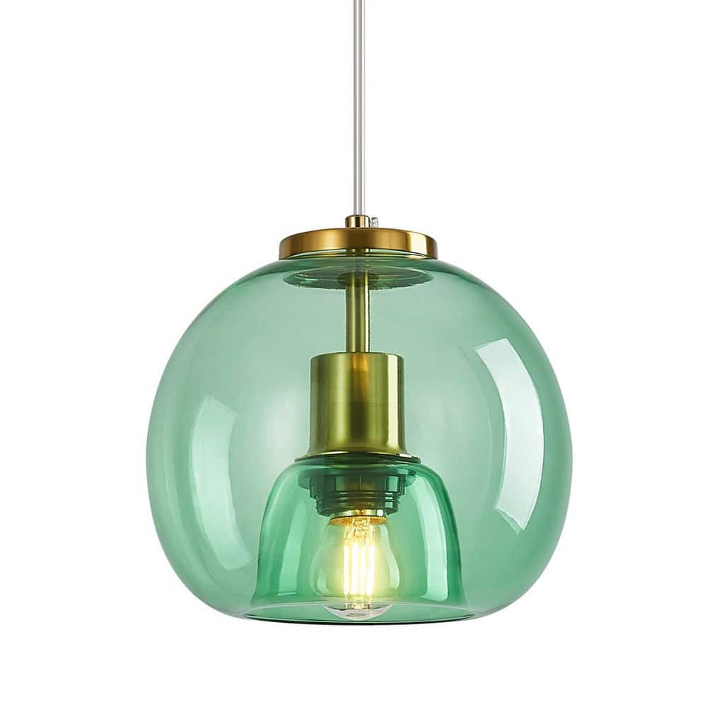 Home Lighting 60W 1-Light LightGreen Glass Modern Pendant Light Kitchen Island Gold Hanging Light price history on PriceWatchPro