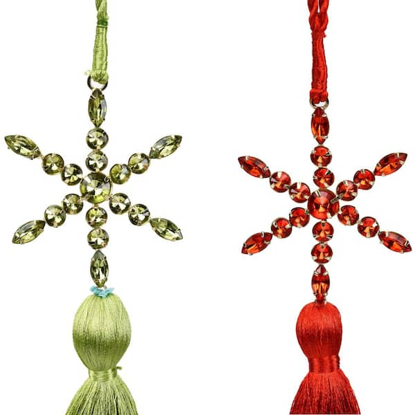 Christmas Snowflake Charms Stainless Steel Pendant Red Green Enamel Gold  Plated, approx 15mm (SSB4708) 