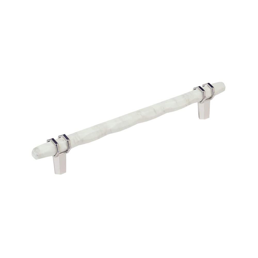 Carrione 8 in. (203mm) Center-to-Center Marble White/Polished Nickel Bar Cabinet Pull price history on PriceWatchPro
