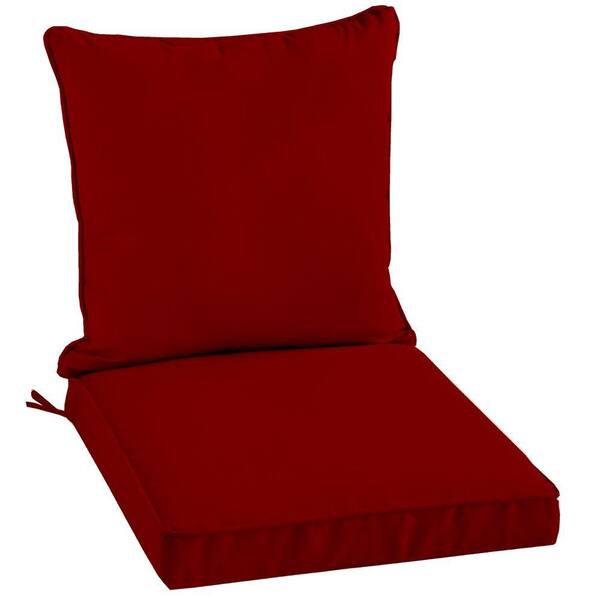 Arden Canvas Jockey Red 2-Piece Welted Outdoor Chair Cushion-DISCONTINUED
