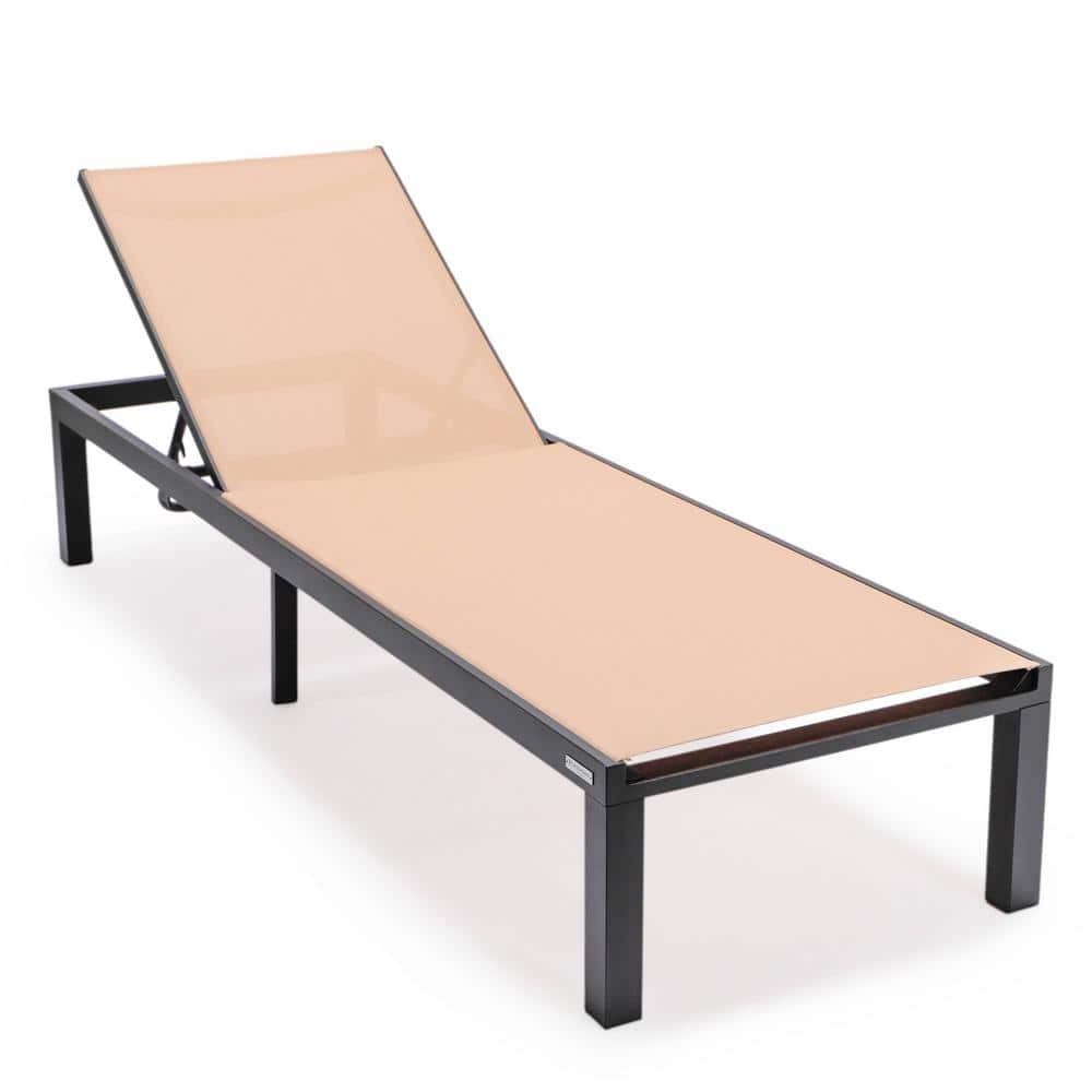 Leisuremod Marlin Modern Black Aluminum Outdoor Patio Chaise Lounge   Leisuremod Outdoor Chaise Lounges Mlblcf21 77lbr 64 1000 