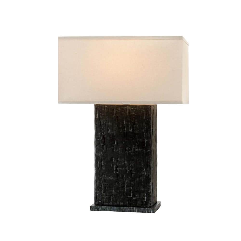 Troy Lighting La Brea 27 in. Anthracite Table Lamp with OffWhite Linen
