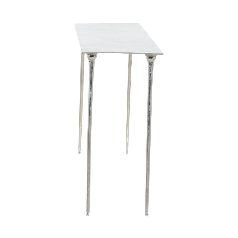 Elegant Starburst Silver Aluminum Console Table, 50" x 31"