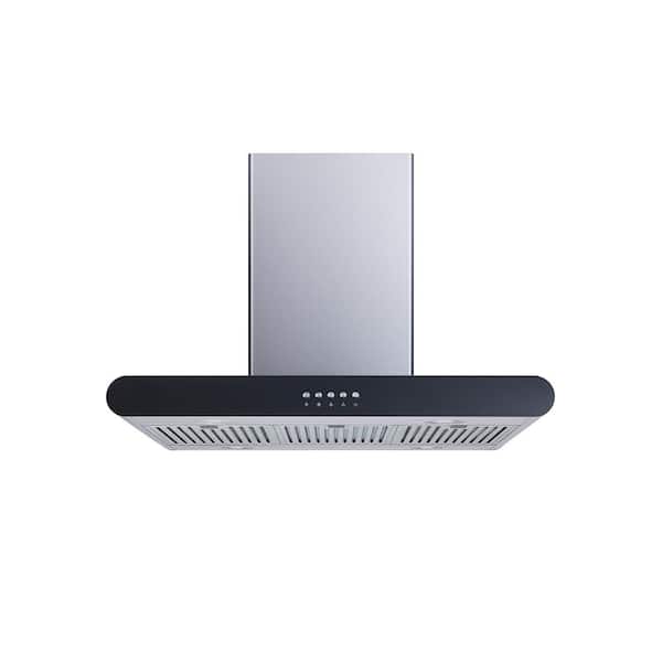 Winflo 30 in. Convertible Island Mount Range Hood in Stainless Steel with Stainless Steel Baffle Filters