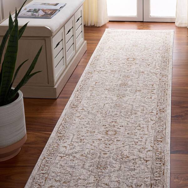 Garnet 2 ft. x 10 ft. Ivory/Gray Rust Medallion Runner Rug