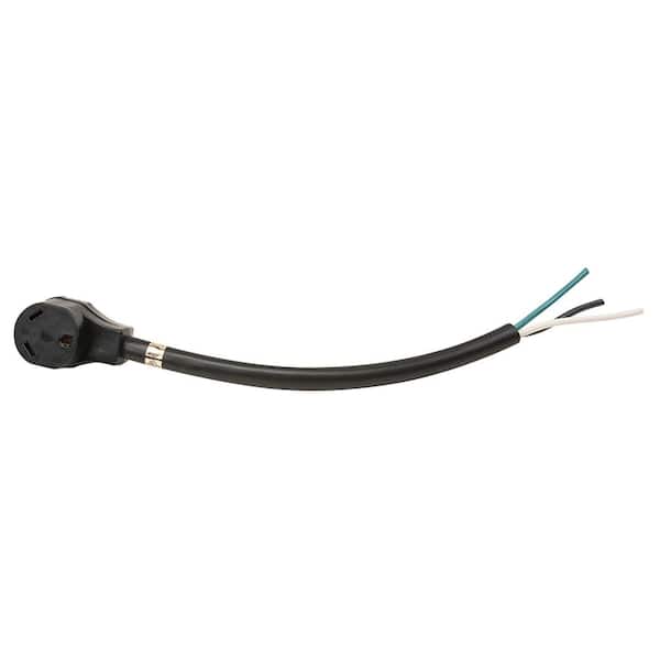 Unbranded Surge Guard RV Power Supply Cord - 30A Female, 18 in. 10/3 Cord, 120V