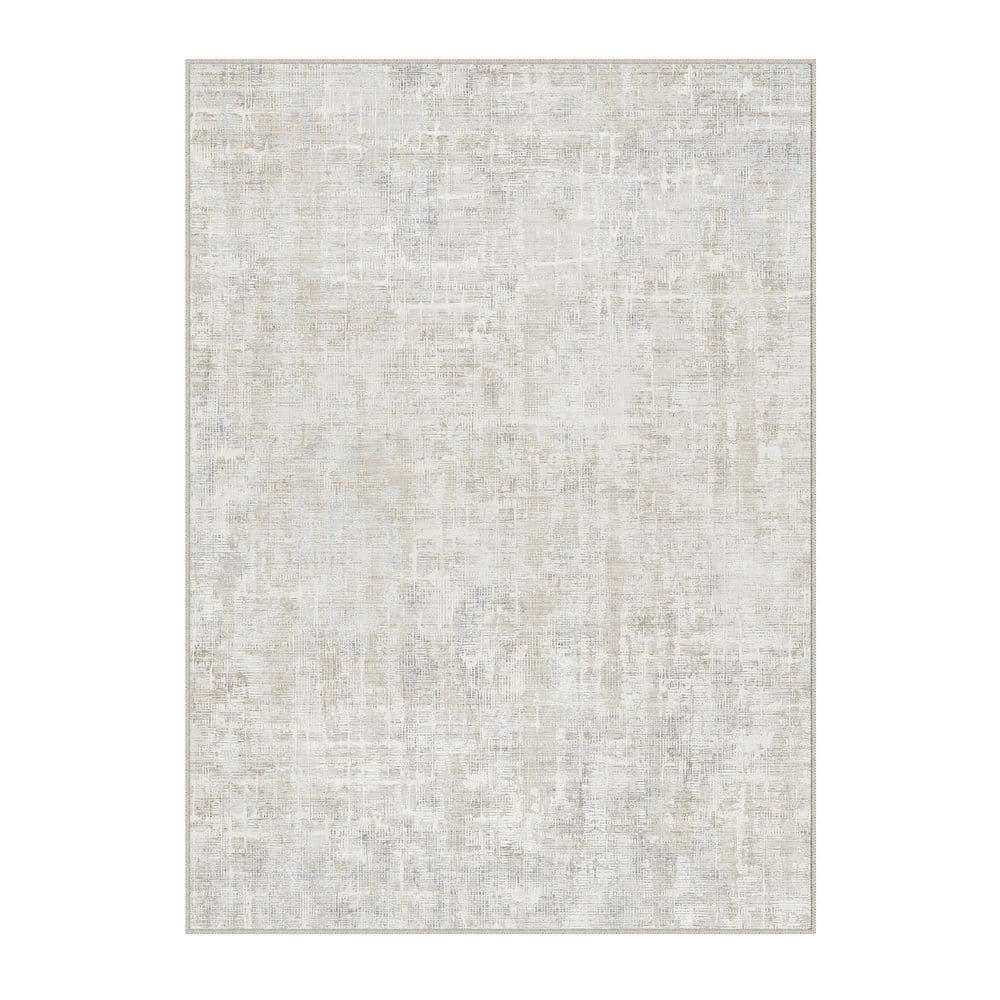Clouds 8 ft. x 10 ft. Beige Washable Modern Abstract Area Rug price history on PriceWatchPro