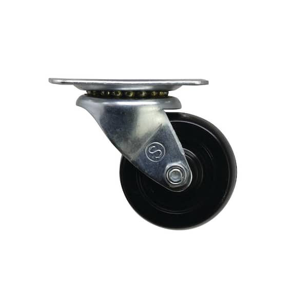 Everbilt 2-1/2 in. Black Soft Rubber and Steel Swivel Plate Caster with 100 lbs. Load Rating