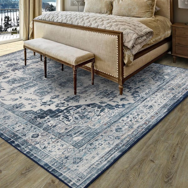 GlowSol Beige 8 ft. x 10 ft. Washable Floral Indoor Entryway Area Rug  LS_PHO_0YI9IEIC - The Home Depot