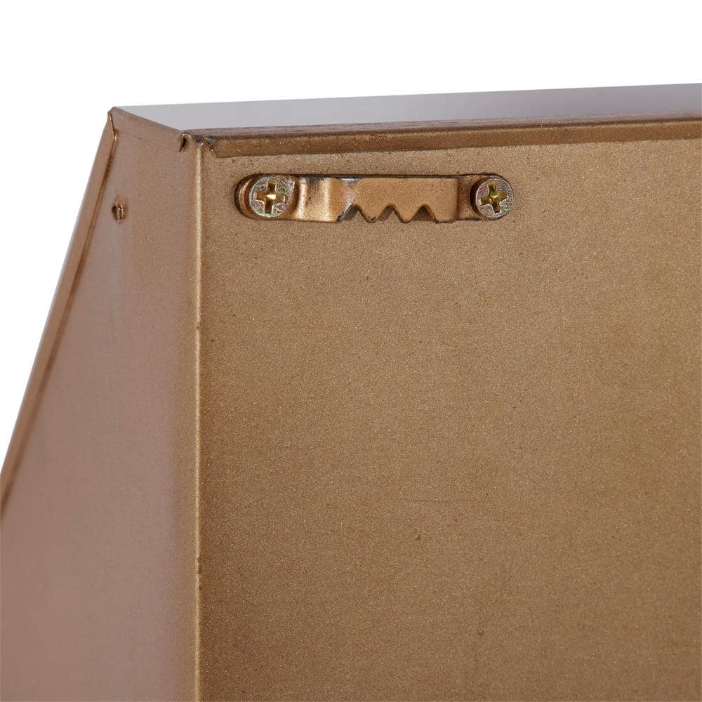Tall Brown Mango Wood and Metal Wall Shelf with Hooks