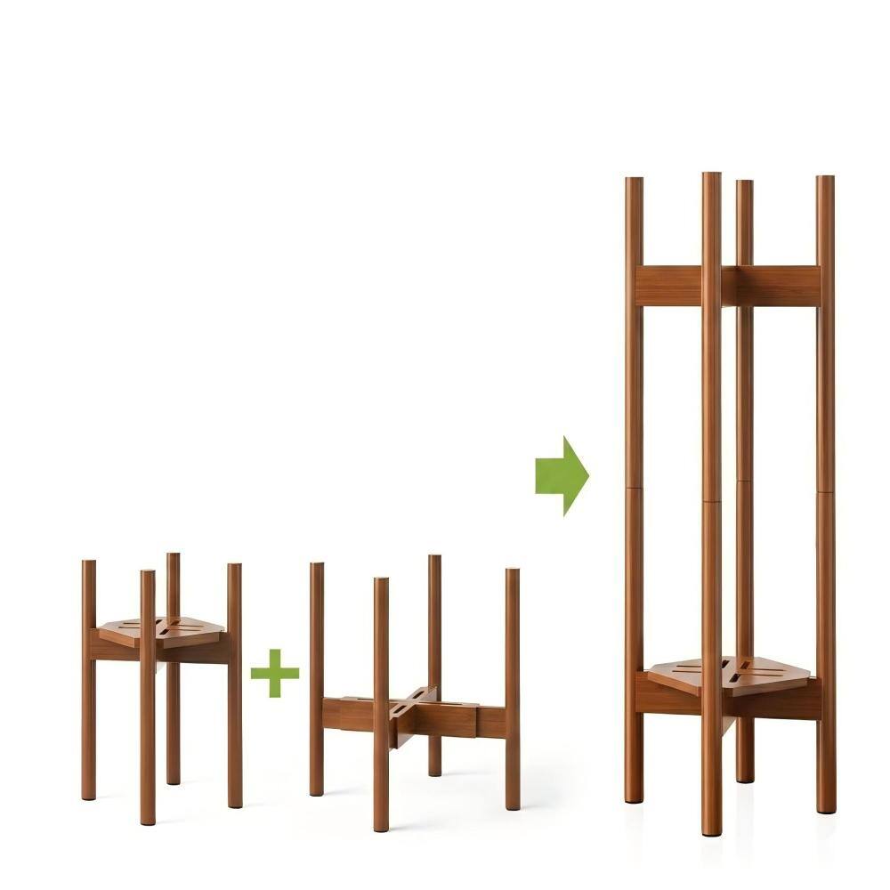 30 in. Indoor Plant Stand Adjustable Bamboo Planter Holder Brown 2-Pack price history on PriceWatchPro