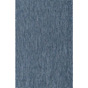 Outdoor Solid Blue 3 ft. x 5 ft. Area Rug