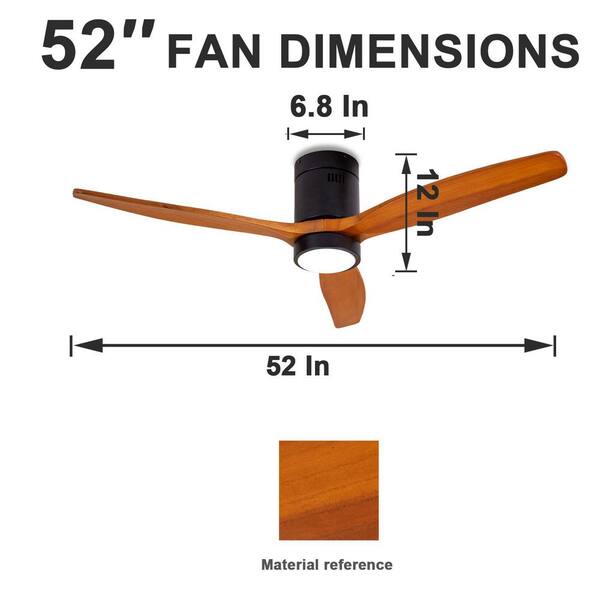 LINJO 52 in. Smart Indoor Black Ceiling Fan with 3-Colors