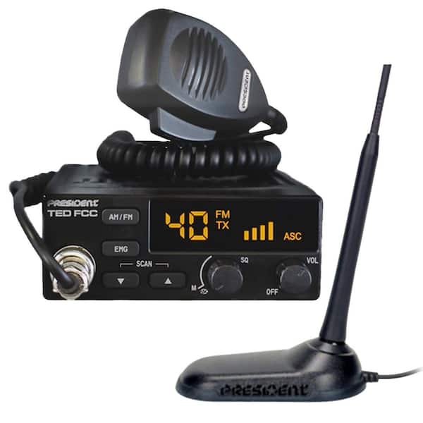 CB Radio Starter Kit with TED FCC 40-Channel 12-Volt AM/FM CB Radio and Virginia F Magnet-Mount Antenna in Black