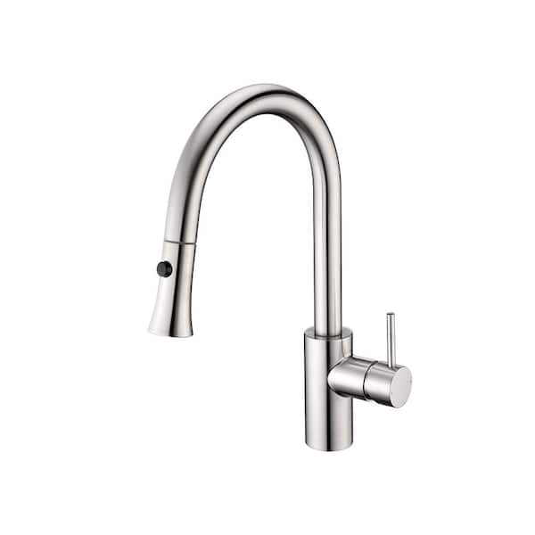 LUXIER Single-Handle Pull-Down Sprayer Kitchen Faucet with 2-Function Sprayhead in Brushed Nickel