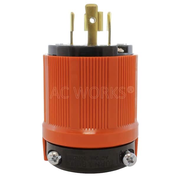 AC WORKS NEMA L14-20P 20A 125/250V 4-Prong Locking Male Plug With