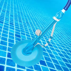 Blue Auto Swimming Pool Cleaner with 10-Piece Durable Hose