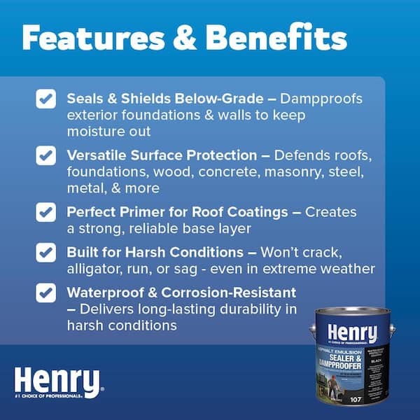 107 Asphalt Emulsion Sealer and Dampproofer Black Roof Coating 0.90 gal.