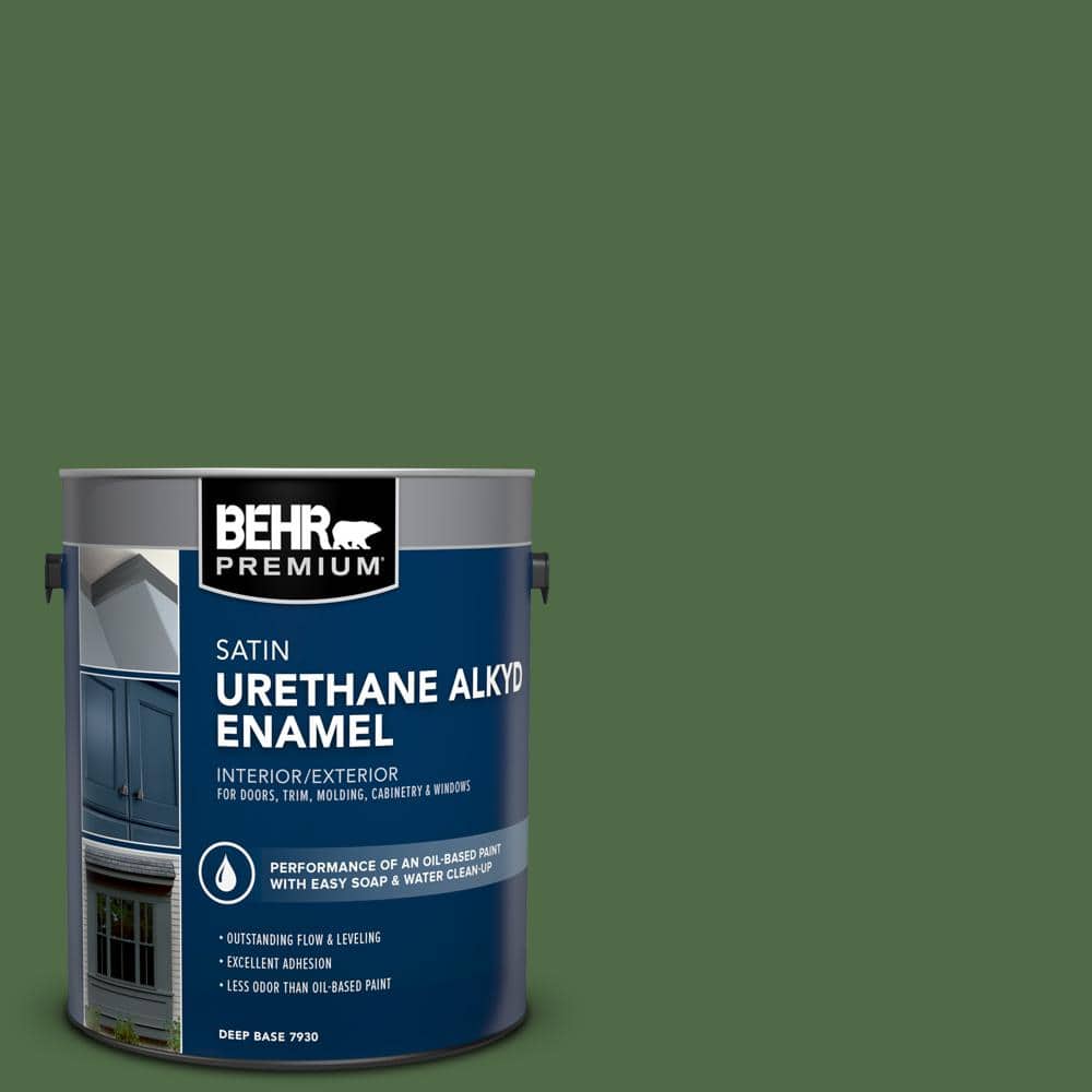 BEHR PREMIUM 1 gal. M4007 Garden Cucumber Urethane Alkyd Satin Enamel