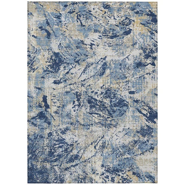 Chantille Machine Washable Indoor/Outdoor Abstract ACN2779 Navy 10 ft. x 14 ft. Area Rug
